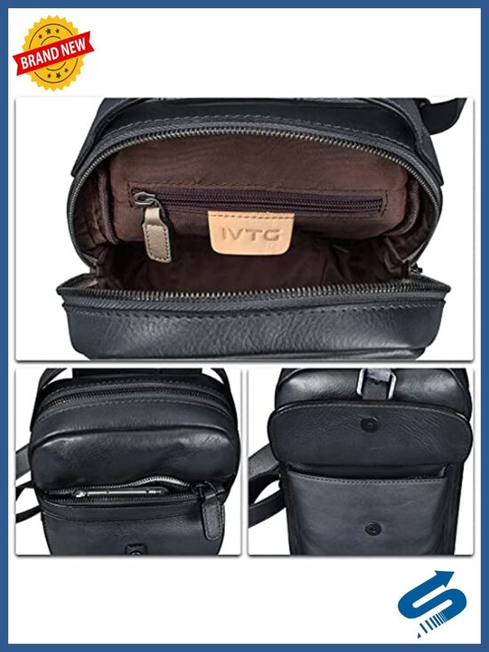 Genuine Leather Sling Bag Hiking Backpack Crossbody Daypack main image 5